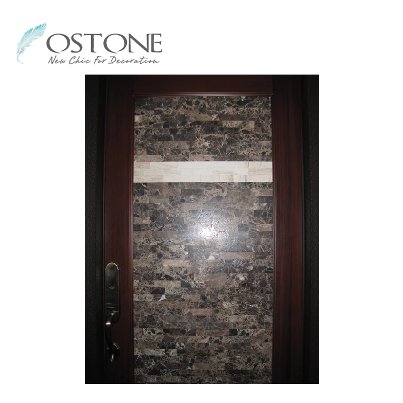 Salable Brown Natural Marble Entrance Door And Commercial Entry Doors