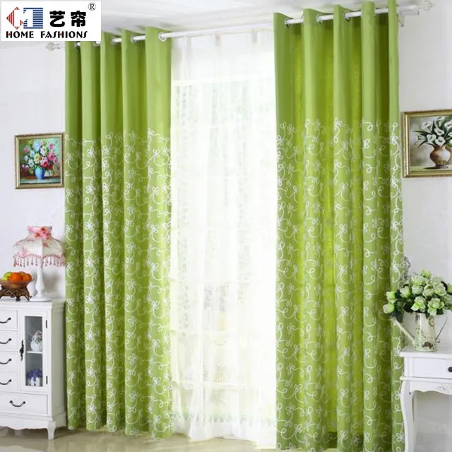 Embroidered blue purple green color blackout arabic curtain panels for home
