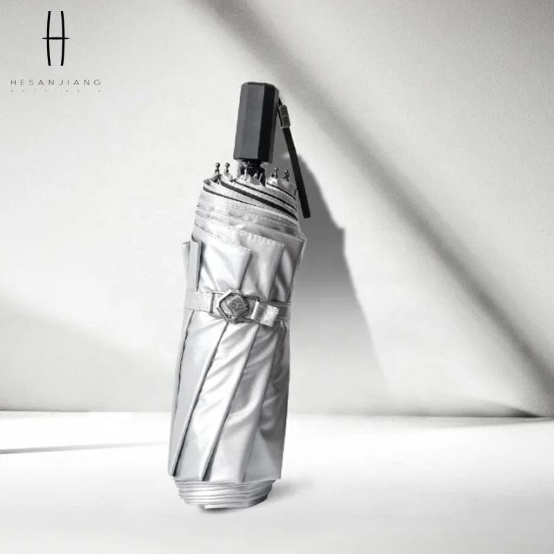 Daisy pattern ladies 3 fold double layer umbrella with anti-uv fabric