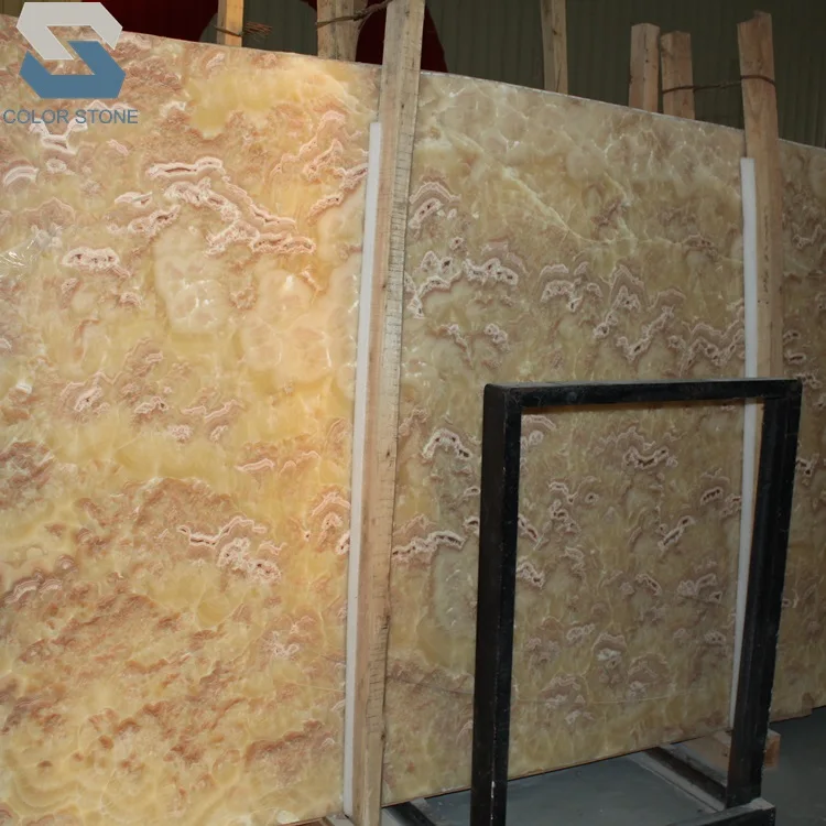 translucent Orange Onice nuvolato onyx marble tiles prices
