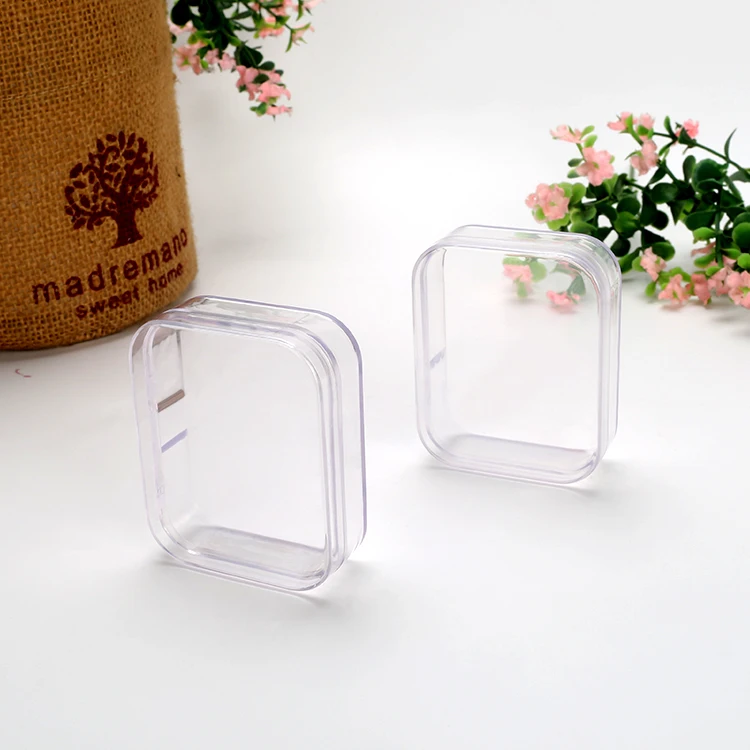 In stock Wholesale rectangular packaging plastic sponge box powder puff container case