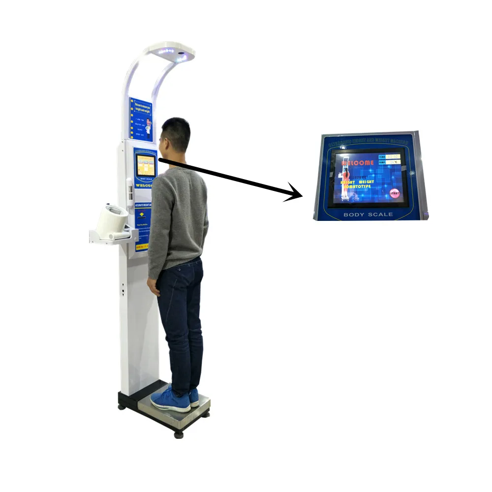 pharmacy height and weight machine with Blood pressure , body fat and temperature