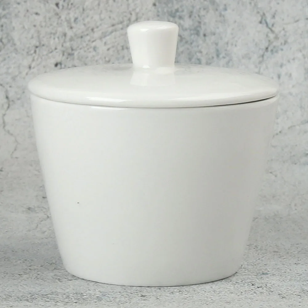 160ml White Fine Porcelain Simple Custom Design Modern Fashion Sugar Pot Sets