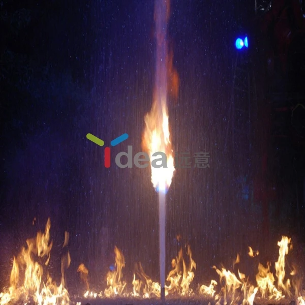 DMX control safe artificial fire flame musical water fountain