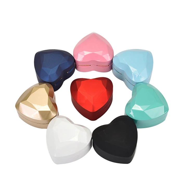 Custom heart shaped ring packaging box, fashion led light jewelry box