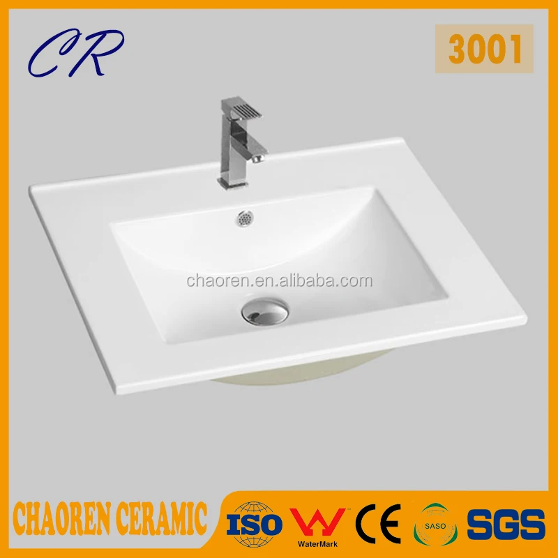 China supplier ceramic cabinet feather edged basin counter mounted