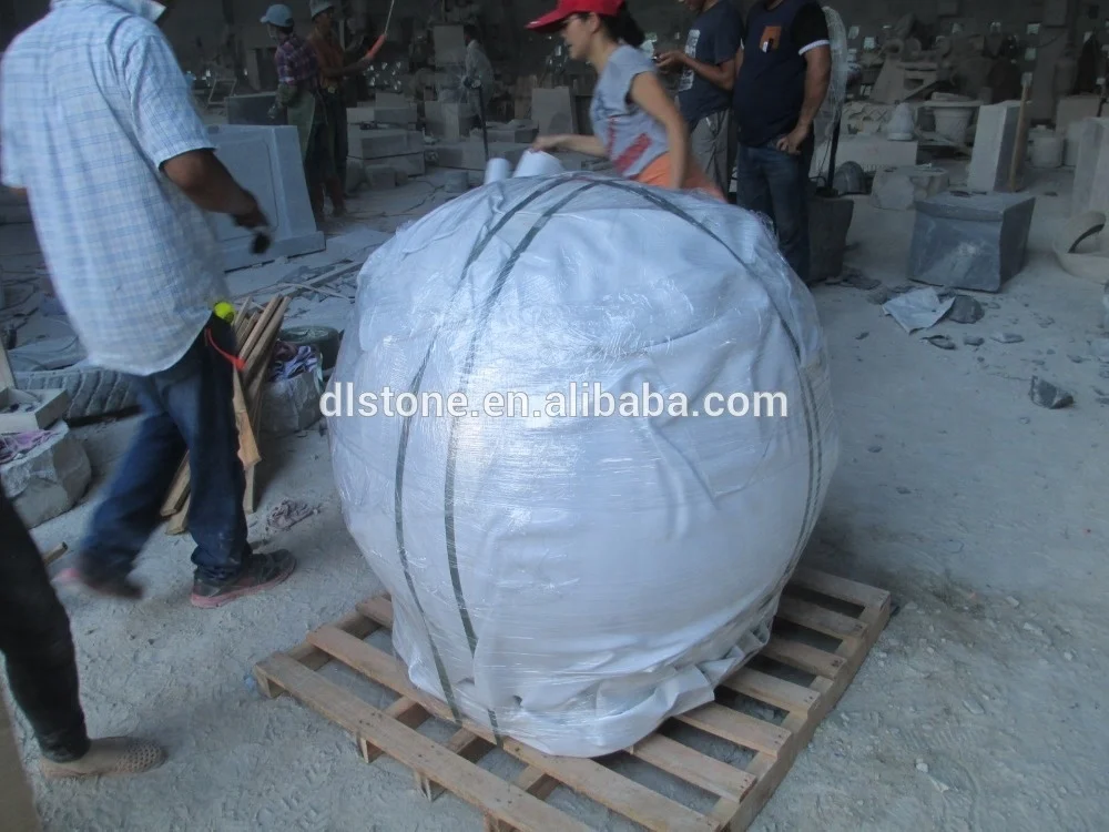 Large Rotating Red Granite Ball Fountain