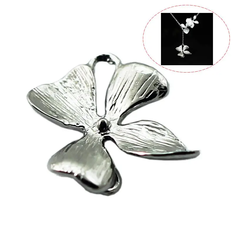 Beadsnice 30902 flower connectors sterling silver 925 orchid pendant necklace connector wholesale jewelry findings