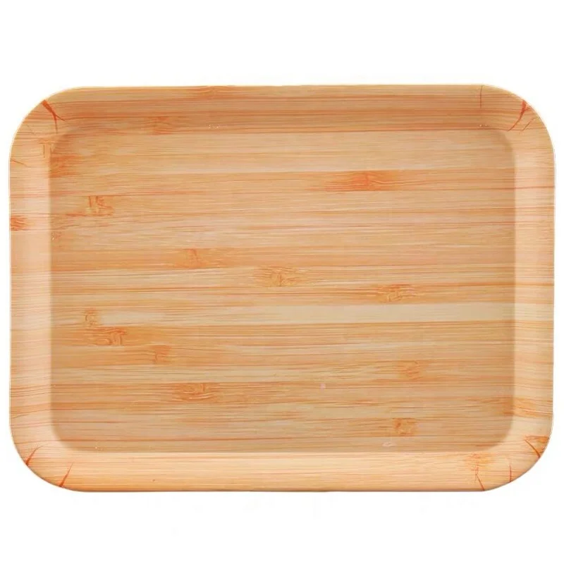Wooden new design stackable plastic melamine trays for restaurant