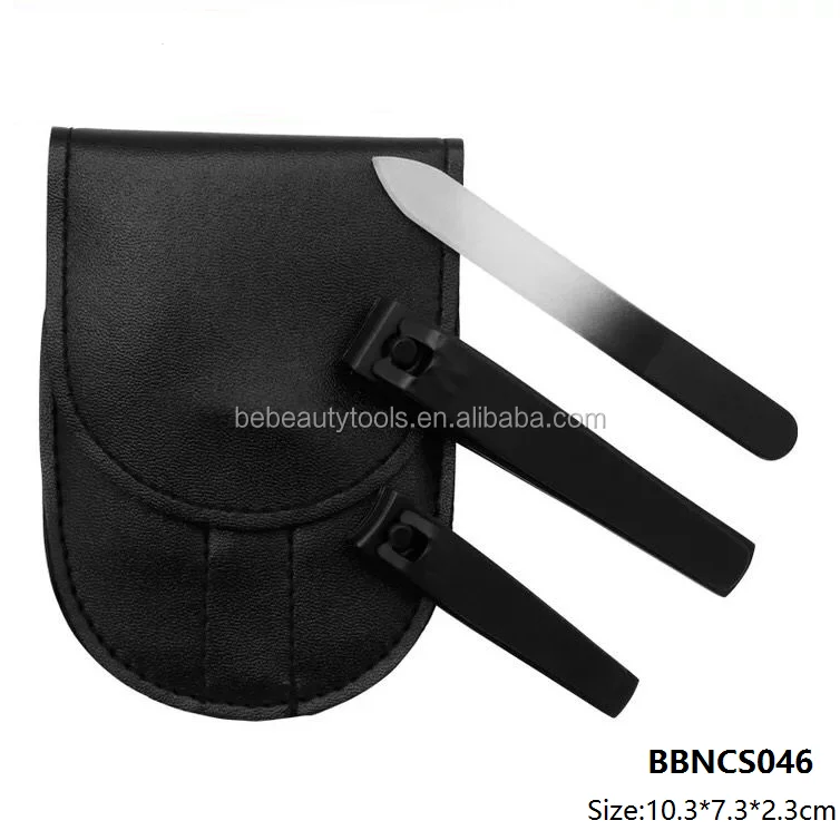 Travel Black Stainless Steel Sharp Manicure Nail File Clipper for Fingernail Toenail,Deluxe Nail Trimming Cutter