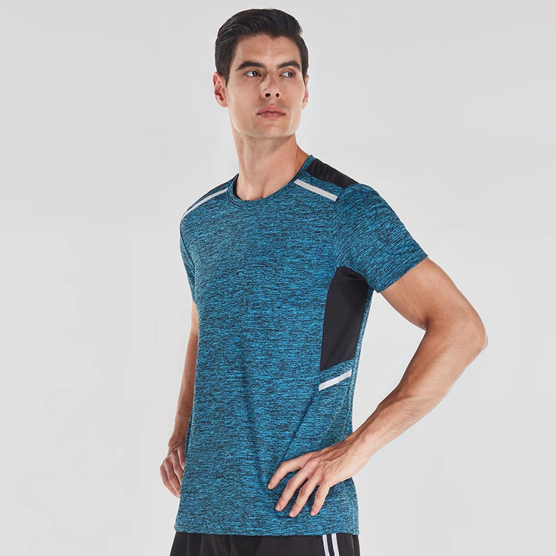 Mens Fitness Apparel Custom Sports Shirt 86% Polyester 14% Spandex Quick Dry Workout Clothing Sportswear Men Fitness & Yoga Wear
