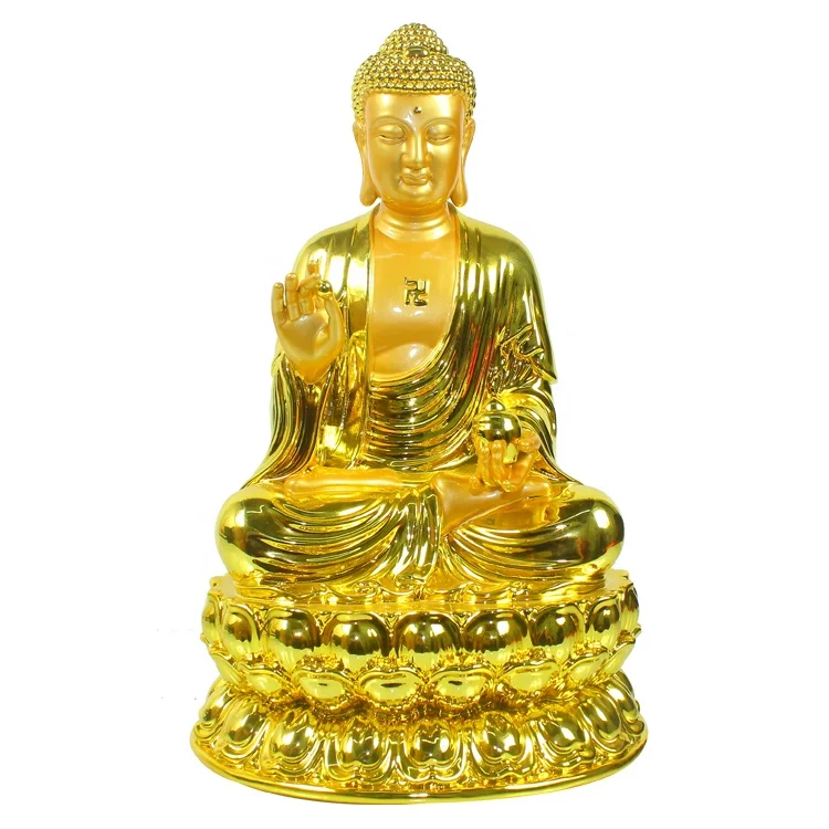 Professional customized polyresin buddha statue Gold Foil chinese buddha statue resin