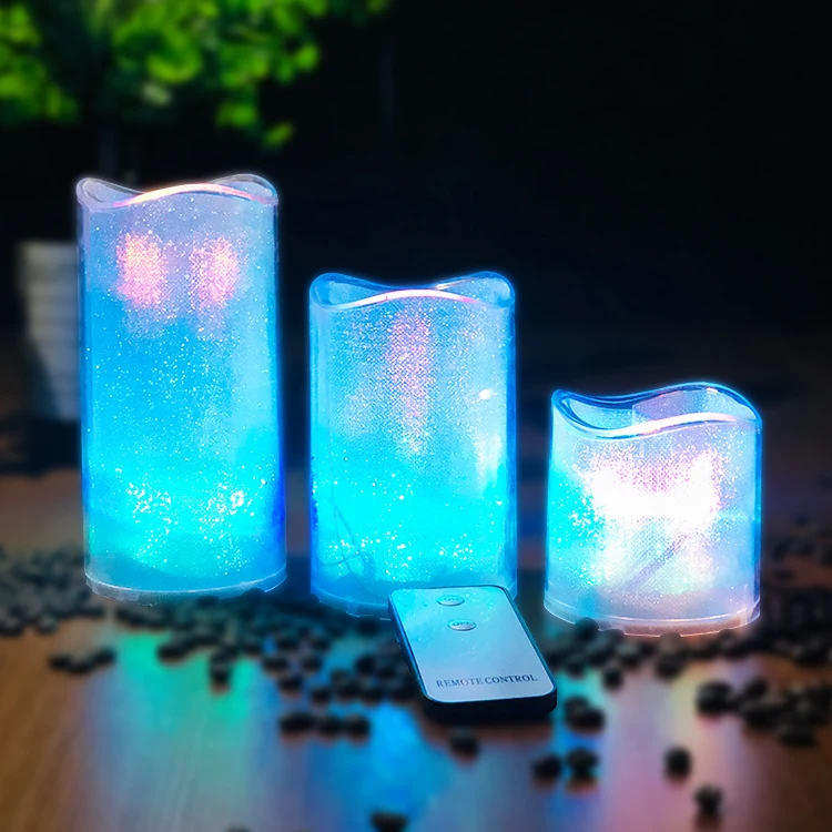 Cheap Wholesale 3pcs/set with Remote Control Luxury Beautiful Candle Lamp Led Electronic Candle Led Pillar Candle