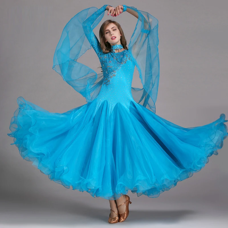 Elegent Competition Performance Wear Flamenco Waltz Ballroom Dance Dress