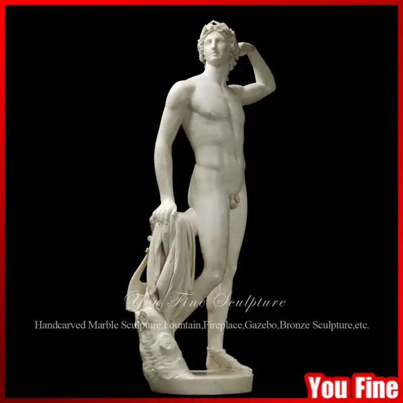 Life Size Apollo Nude Marble Statue