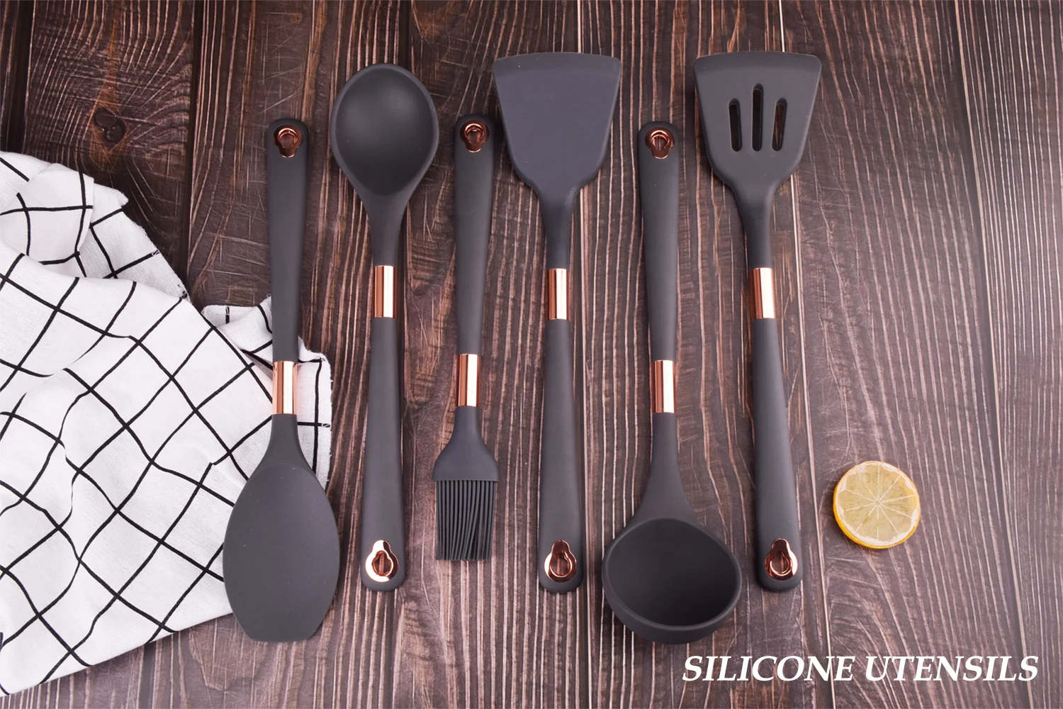 
10 Pieces Premium Silicone Kitchen Utensil Elegant Stainless Steel Cookware Sets 