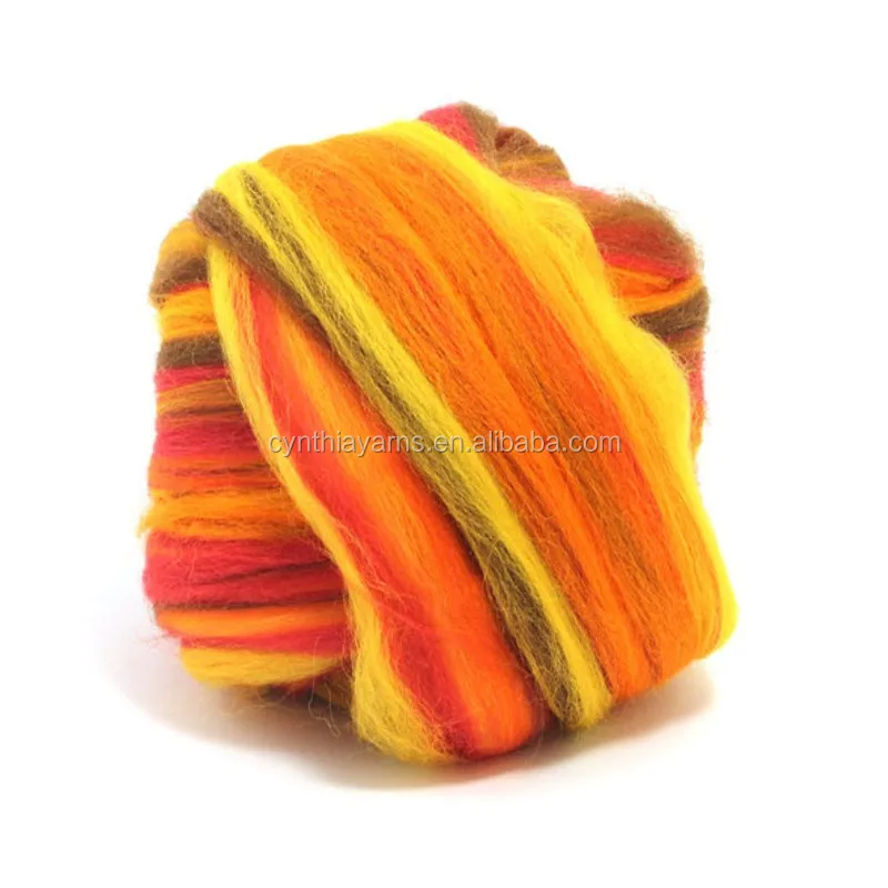 
2019 Mix Color Australia Merino 66s 70s 80s 100% Roving Arm Knitting Yarn Merino Wool Yarn 