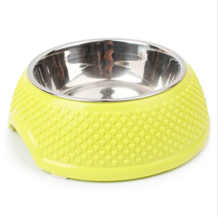Wholesale Plastic Single Pet Feeding Bowl Stainless steel Dog Food Bowl