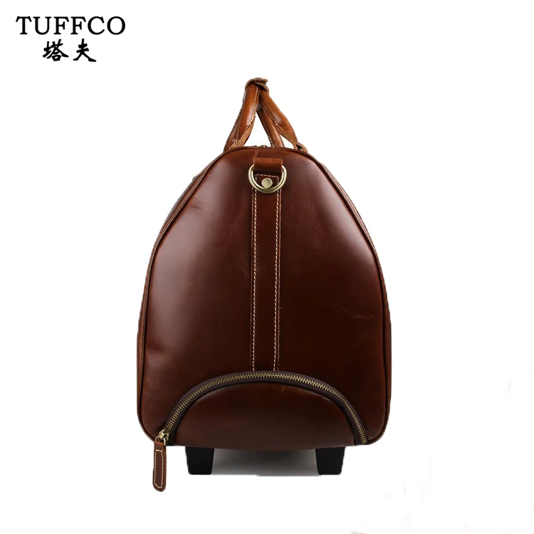High-end Large Capacity Brown genuine Leather Duffle Bag Luggage Travel Bags