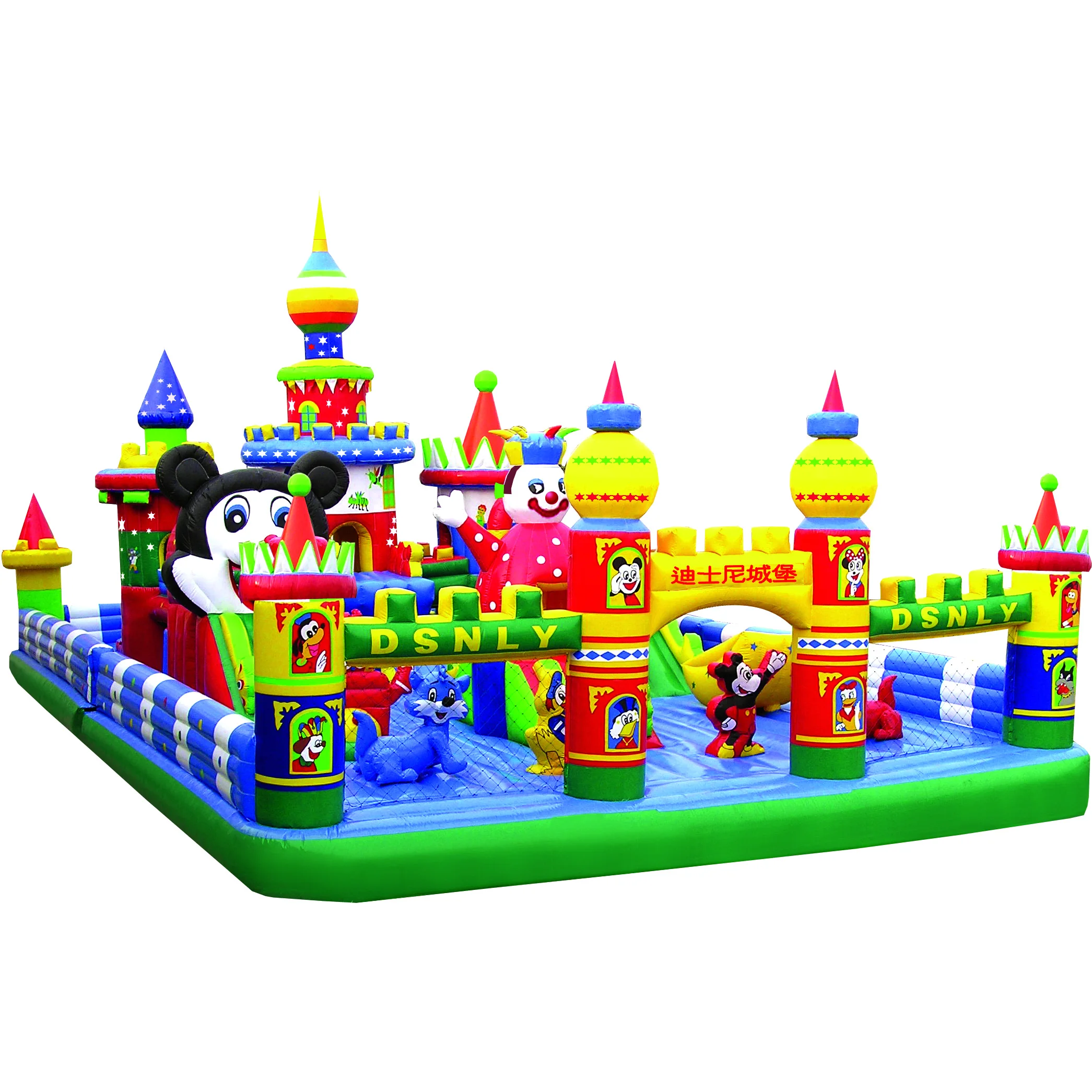 Большая надувная кровать-батут для детей на заказ, горка для скалолазания на открытом воздухе в виде непослушного замка
