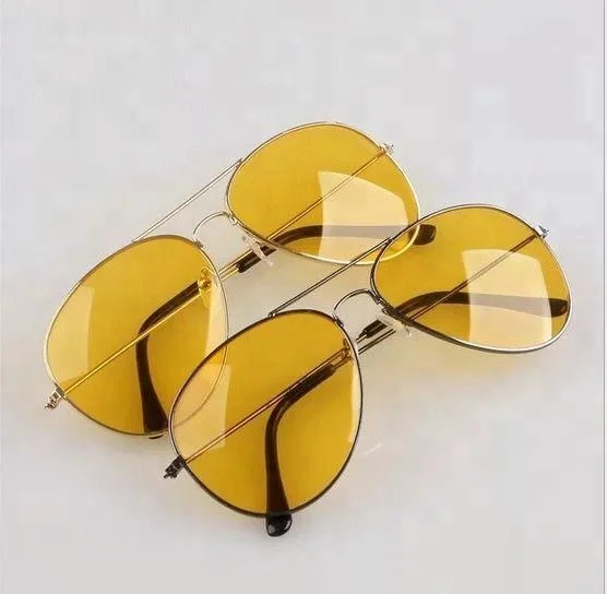 Night Visor Sun Glasses 2017 Cheap Yellow Color Lenses Airman Sunglasses for Driver