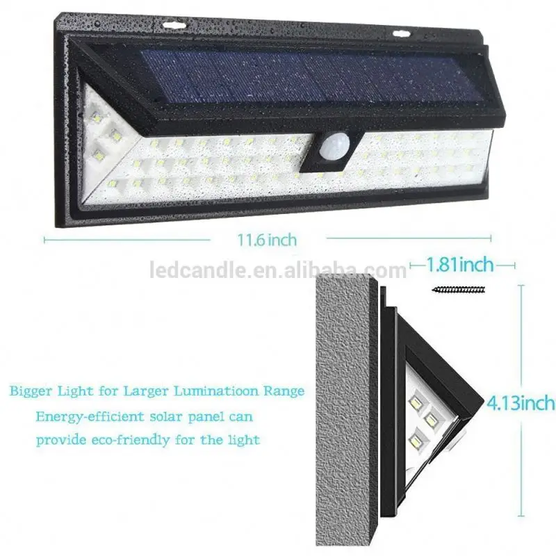 
Modern Waterproof 54 LED Solar Light Solar Power Outdoor Garden Light PIR Motion Sensor Pathway Wall Lamp 