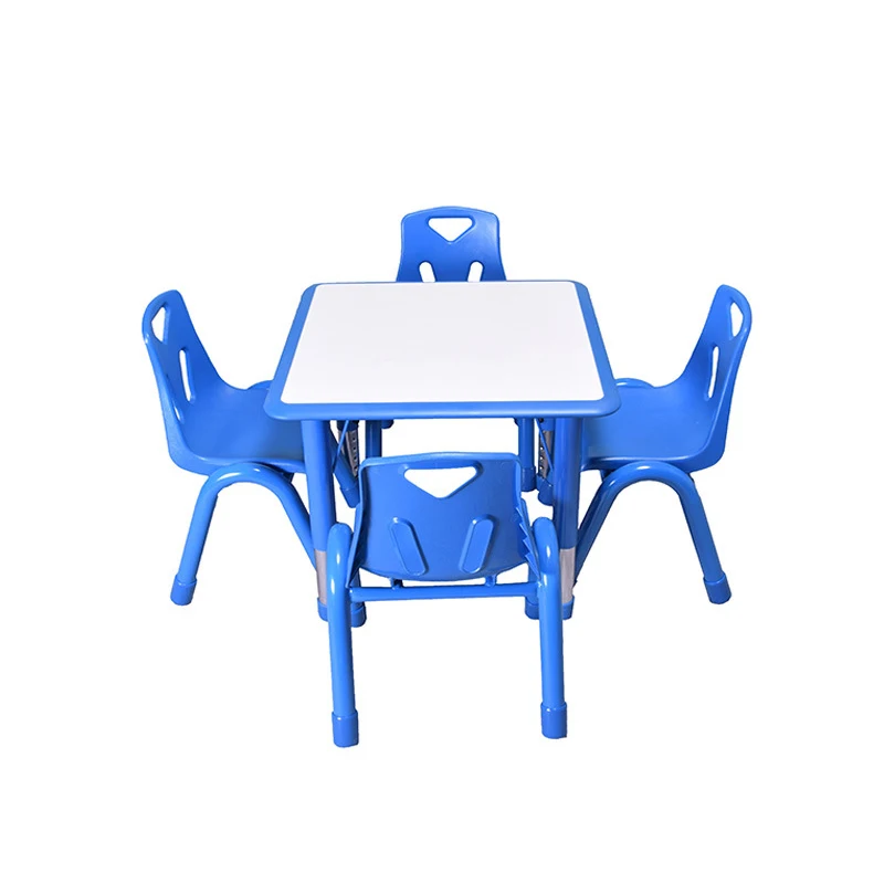 JQ Kindergarten Children School Classroom Furniture Furniture Kids Adjustable Study Plastic Fireproof Table and Chair for sale