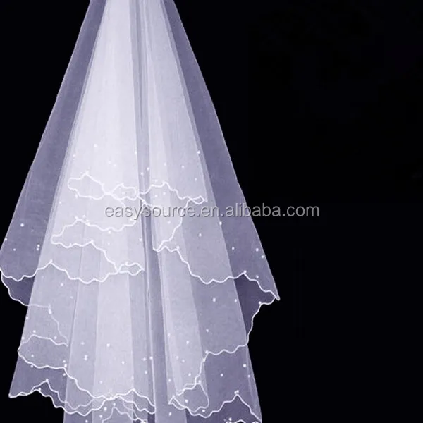 new elegant in stocking wedding accessories long tulle elbow satin edged bridal veils