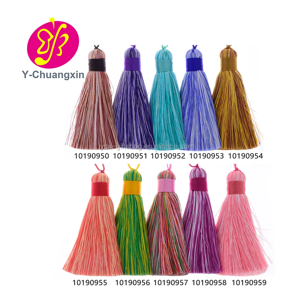 Оптовая продажа, высококачественный цветной шелковый шнур 7 см с кисточками для изготовления ювелирных изделий