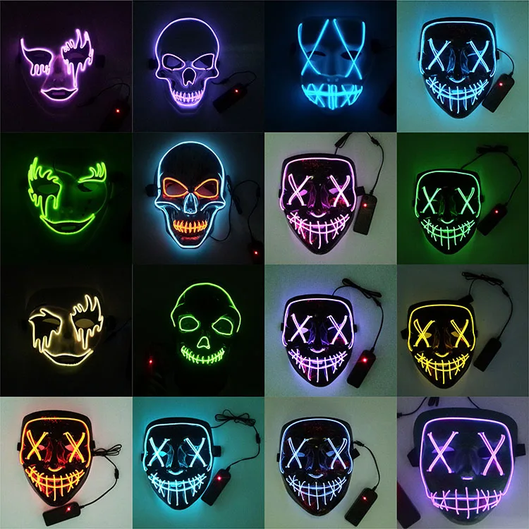 light up face party masks led mask Halloween