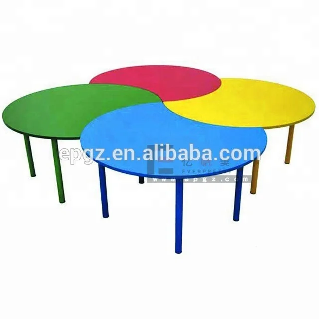 Colorful Kindergarten Classroom Furniture Wooden Kids Reading Table