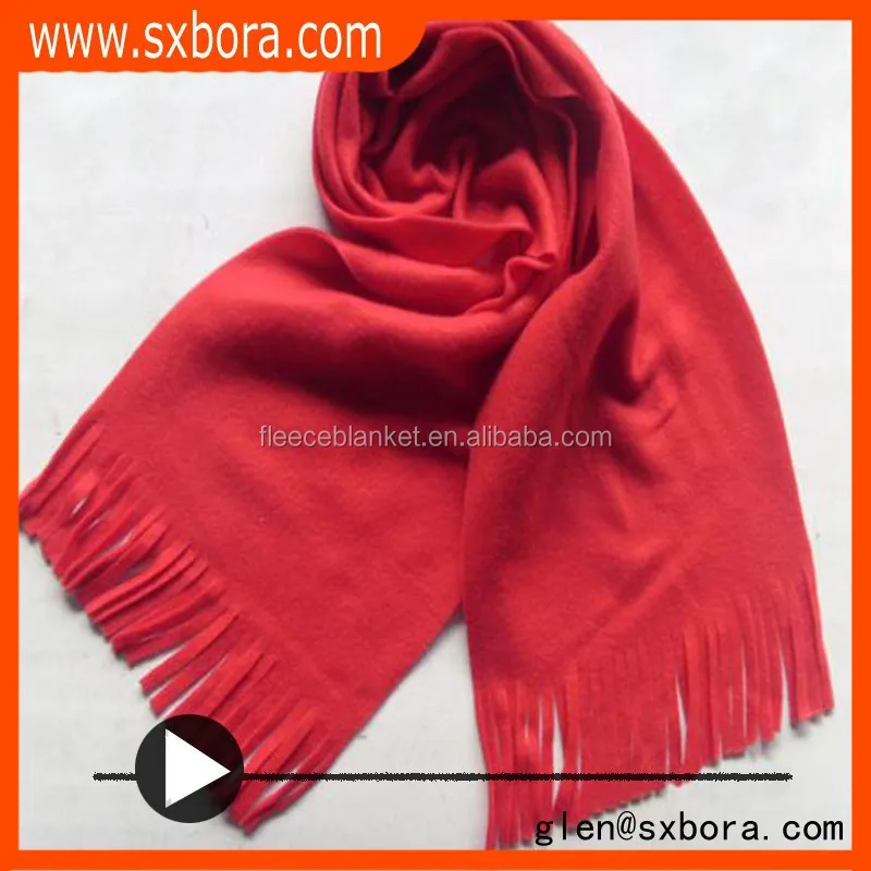 Wholesale Cheap Red Winter Polar Fleece Scarf Double Layer Scarf