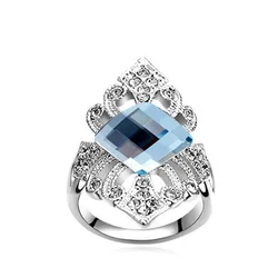 Fake blue sapphire rings gold plated imitation jewellery thailand womens accessories rings