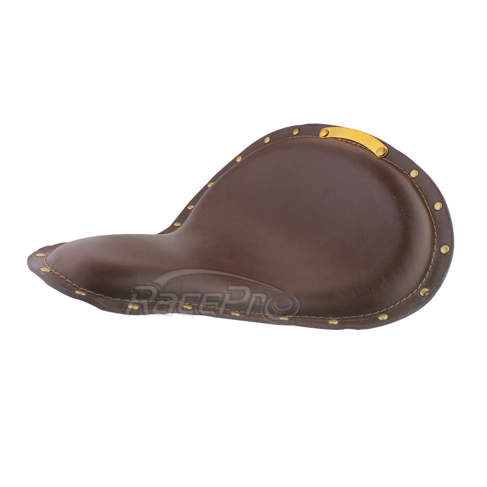 Brass Rivets Synthetic Leather Solo Seat For Harley Chopper Bobber Sportster Custom