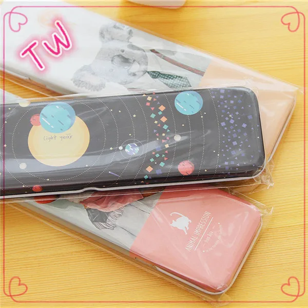 stationery items promotion wholesale gifts unusual metal pencil case pen cases 034