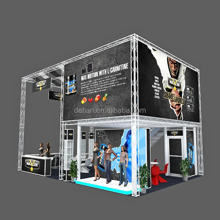 
Detian Offer aluminum truss extrusion profile double deck booth for trade show 