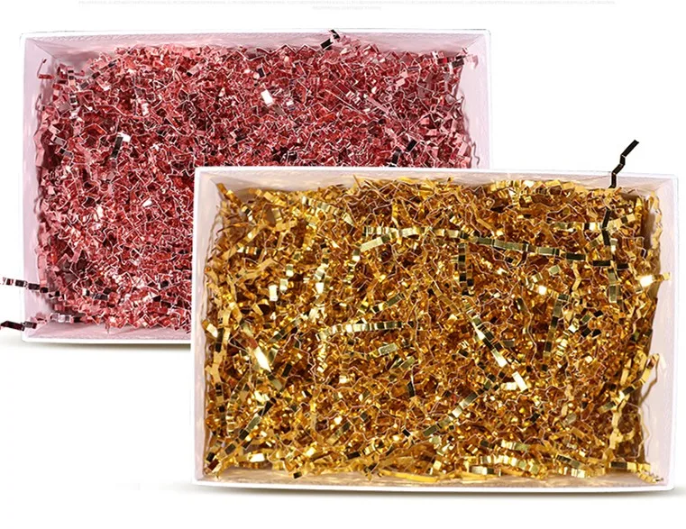 
Gold Filler Shreds Metallic Gold Double Face Crinkle Paper Crinkle Cut Paper 