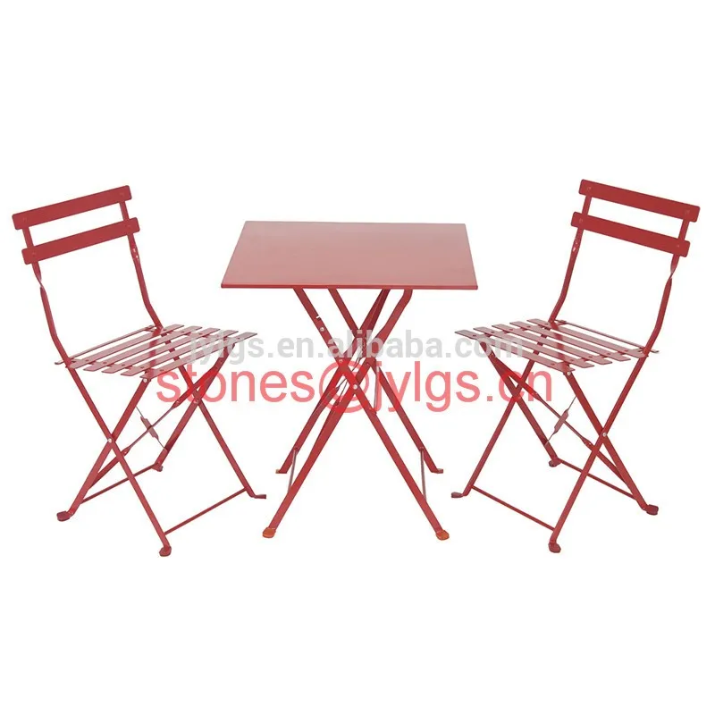 Металлическая мебель для сада и балкона, стальной складной стол и стул для бистро