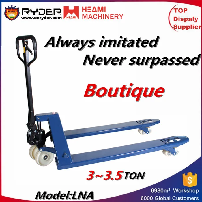 CE approved 3 ton  3.5TON hand pallet lift truck pallet jack with factory price