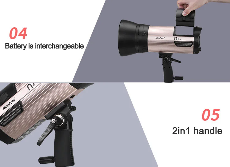 n6 TTL.M  NiceFoto 600ws TTL wireless Battery powered flash photography lighting kit studio HSS 1/8000s for Nikon and Canon