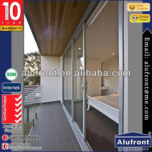 Factory price  tempered balcony sliding glass door for buildings