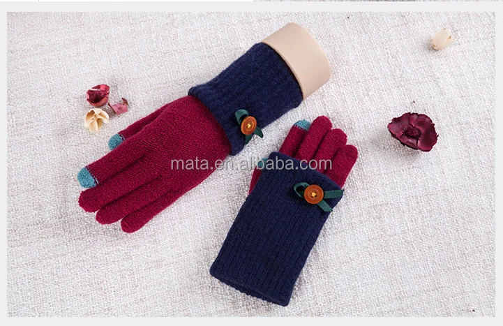 Cute Design Girls Twin Set Touch Screen Gloves for Christmas Gift