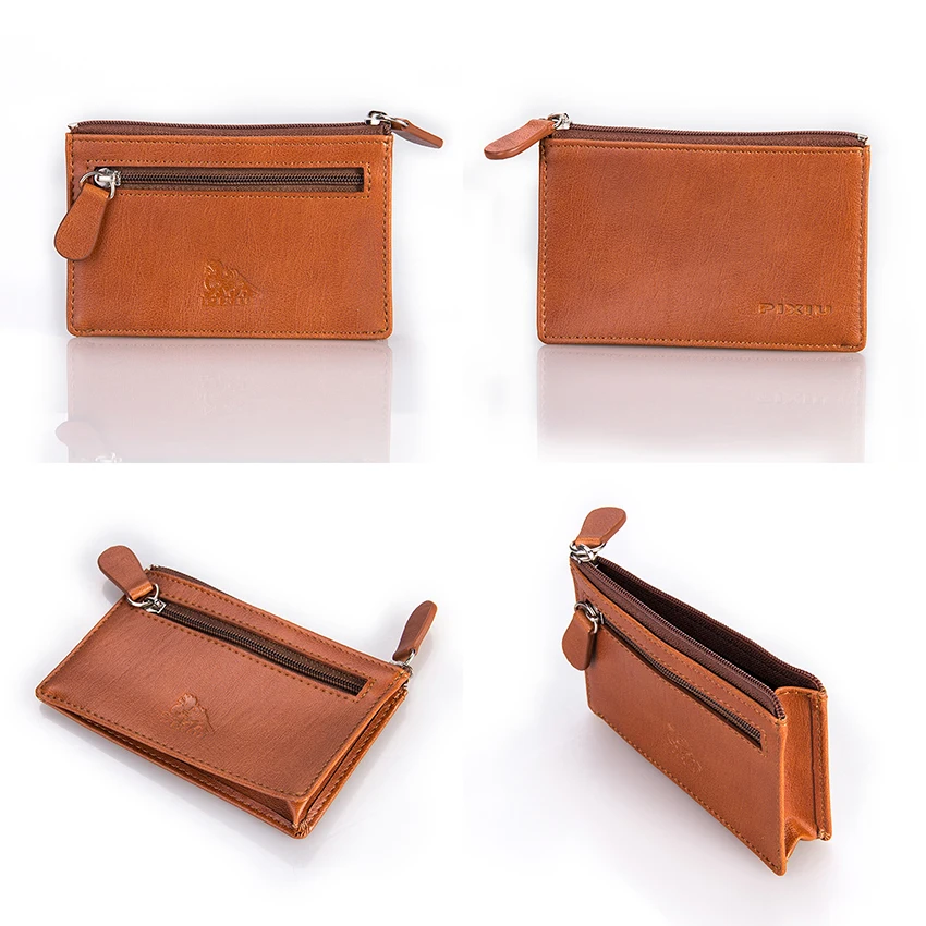 Factory Customized Gift Leather Keychain Coin Purse Zipper Coin Purse Leather Coin Bag Women