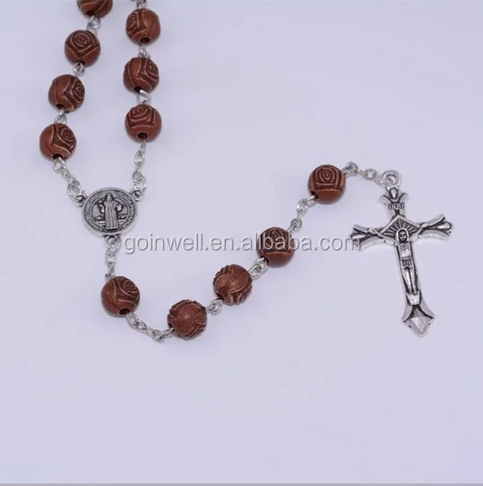 Resin religious beads cross rosary