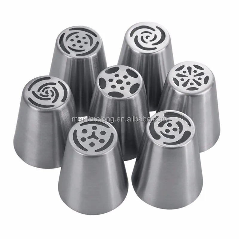 7 pcs/set Russian Tulip Icing Piping Nozzles Cake Decoration Tips nozzle Biscuits Sugar craft Pastry Baking Tool DIY