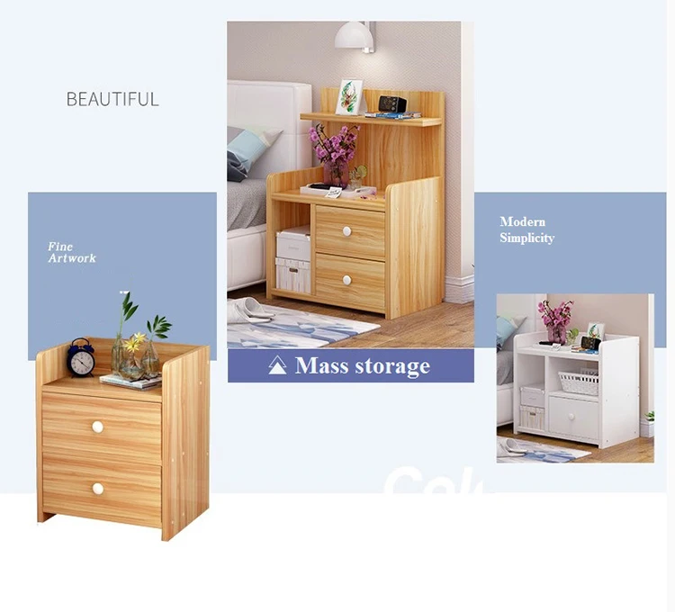 Bed Side Storage Cabinet For Bedroom Night Stand 2 Drawer Nightstand