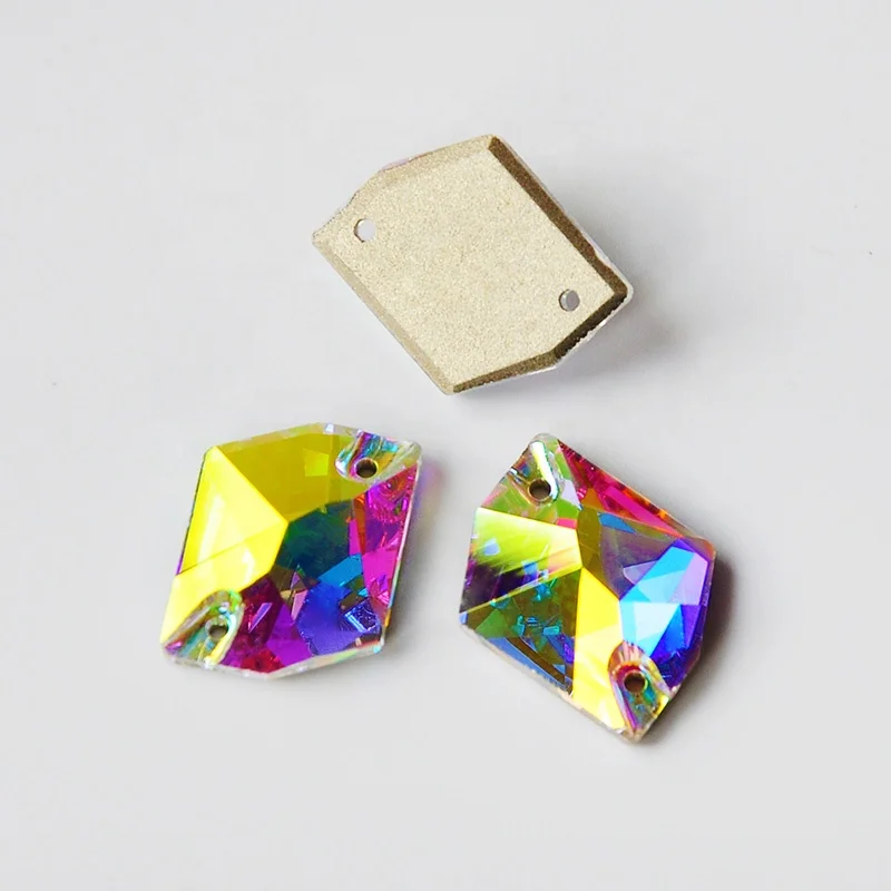 Item 3265  AB Cosmic Sew On Stones Button  Crystal Flatback Strass Sewing Rhinestone For Dresses Decoration