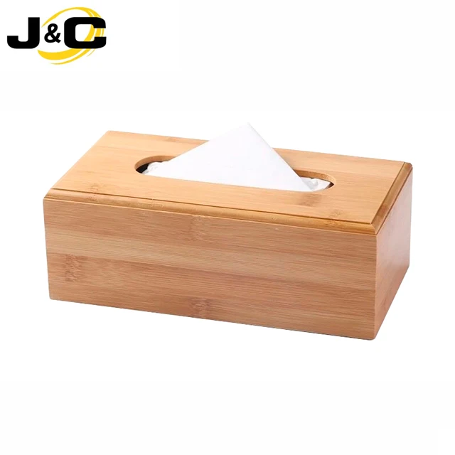 
Rectangular Facial paper bamboo case and Bamboo Tissue box for wholesale 