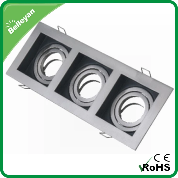 MR16 двойная головка, три кронштейна из цинкового сплава GU10 решетка потолочный корпус
