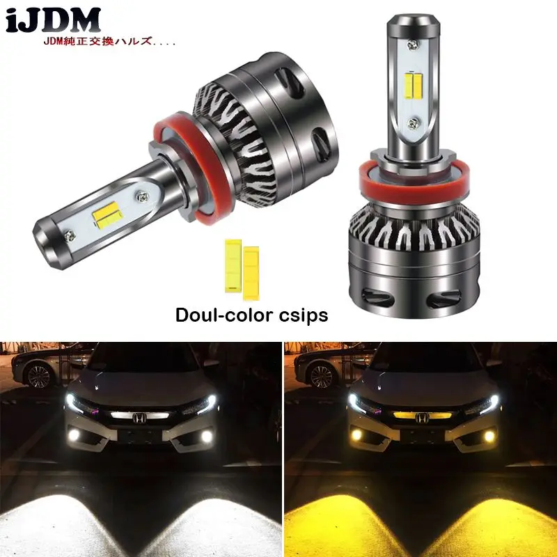 Headlight Bulbs Color Switchable HID White/Gold Yellow H8 H11 LED Car Headlights or Car Fog Lights Driving Light Bulbs DRL